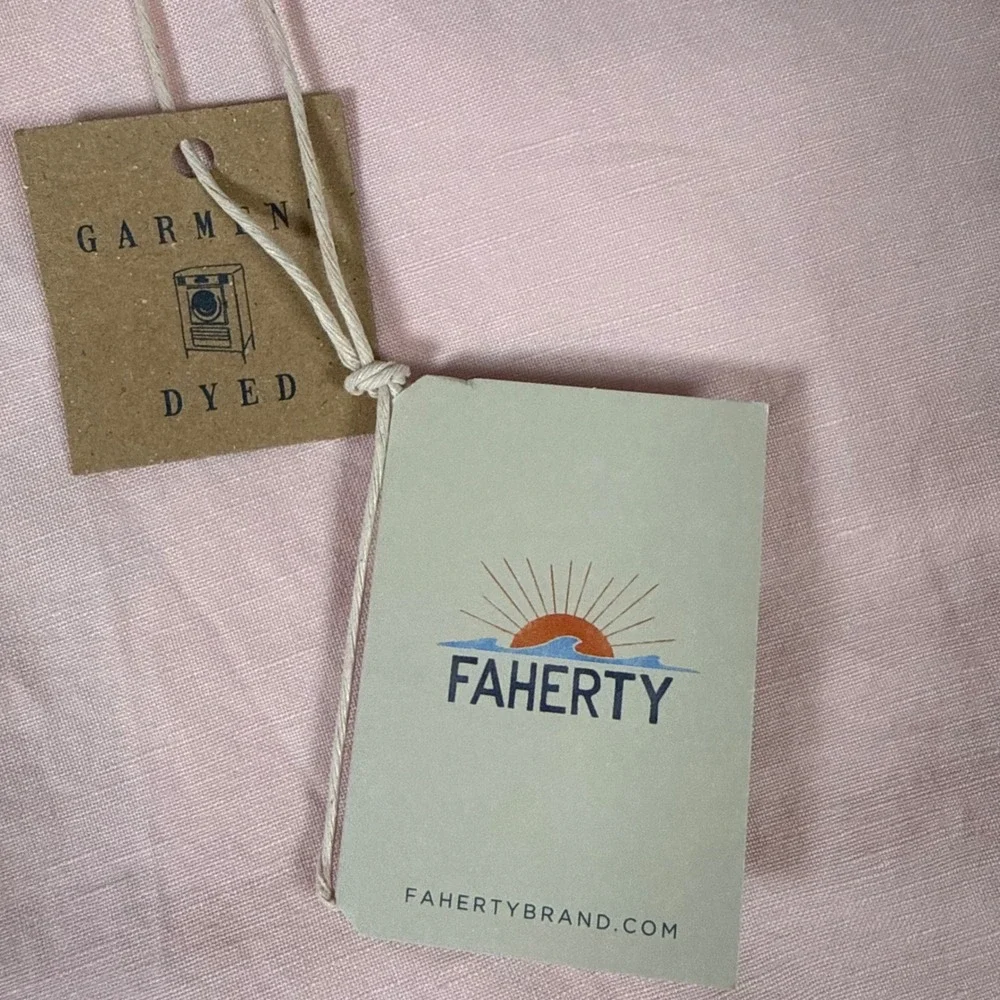 Faherty Shorts Mens 36 Pink Linen Coastal Garment Dyed 9 Inseam Summer Beach New